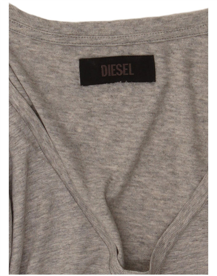 Diesel Womens Graphic T-Shirt Top UK 16 Large Grey