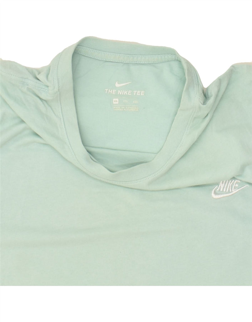 NIKE Womens Tall T-Shirt Top UK 22 2XL Green Cotton | Vintage Nike | Thrift | Second-Hand Nike | Used Clothing | Messina Hembry 