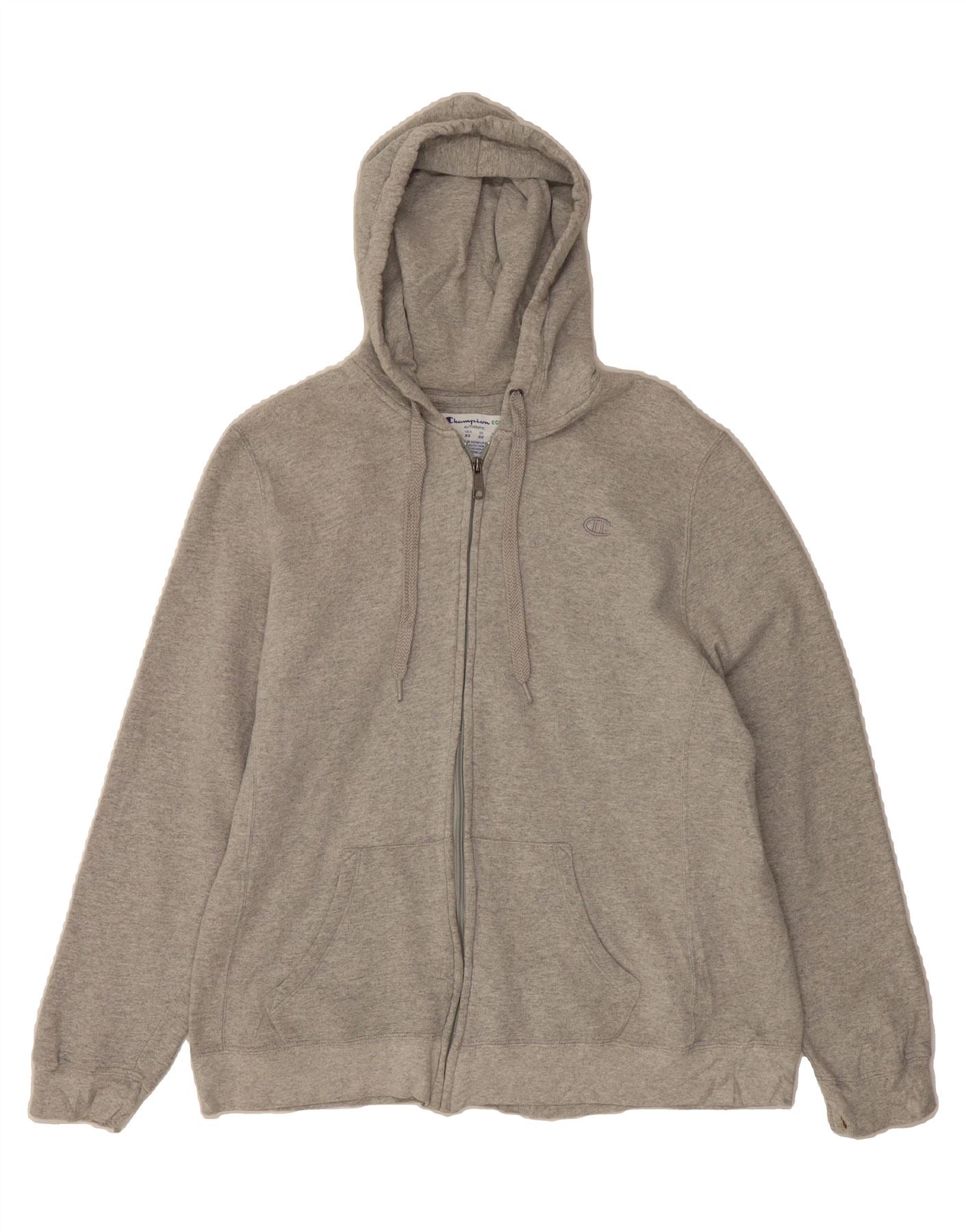 CHAMPION Womens Zip Hoodie Sweater UK 18 XL Grey Cotton Vintage
