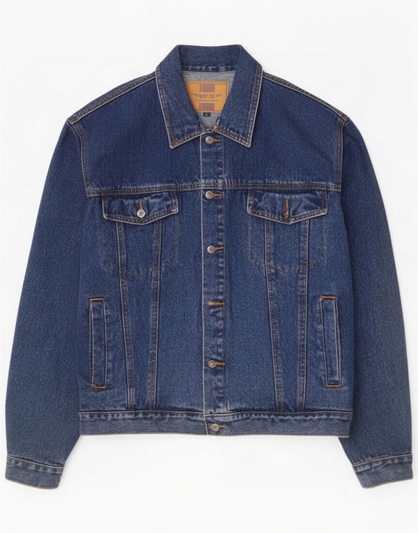 Whispering Smith Mens Denim Jacket UK 40 Large Blue Cotton