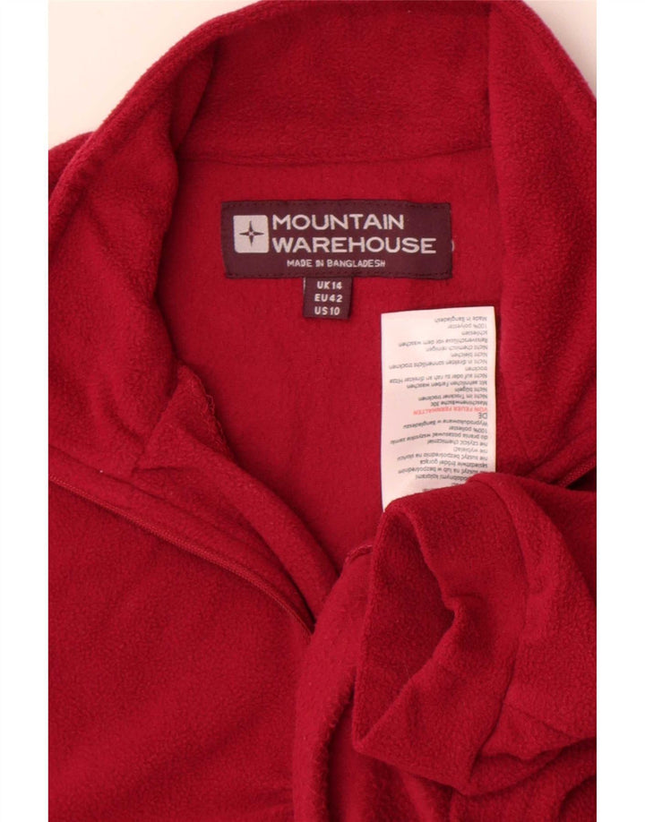 Mountain Warehouse Womens Zip Neck Fleece Jumper UK 14 Large Red Polyester