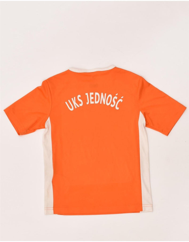 ADIDAS Boys Climalite Graphic T-Shirt Top 7-8 Years XS Orange Colourblock | Vintage Adidas | Thrift | Second-Hand Adidas | Used Clothing | Messina Hembry 