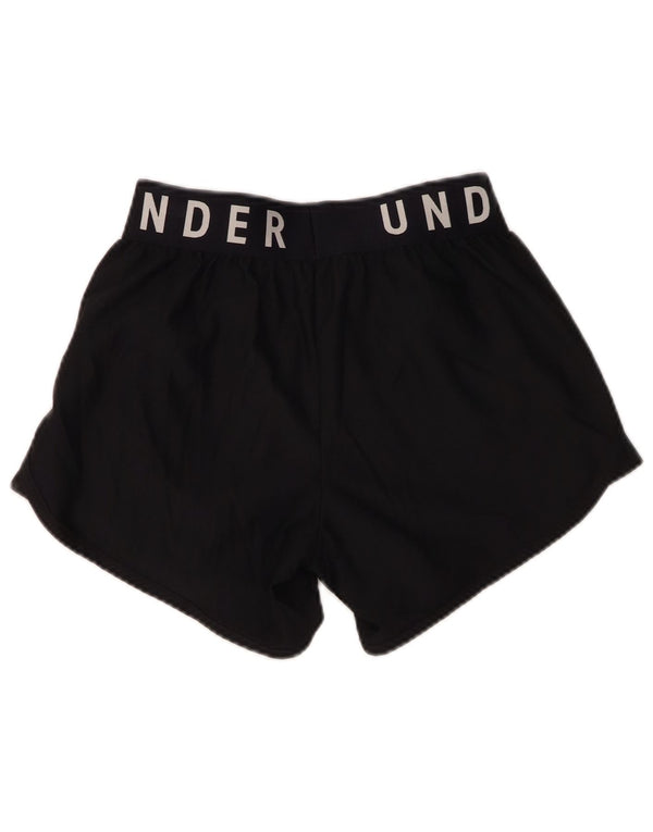 Under Armour Womens Graphic Sport Shorts UK 10 Small Black Polyester