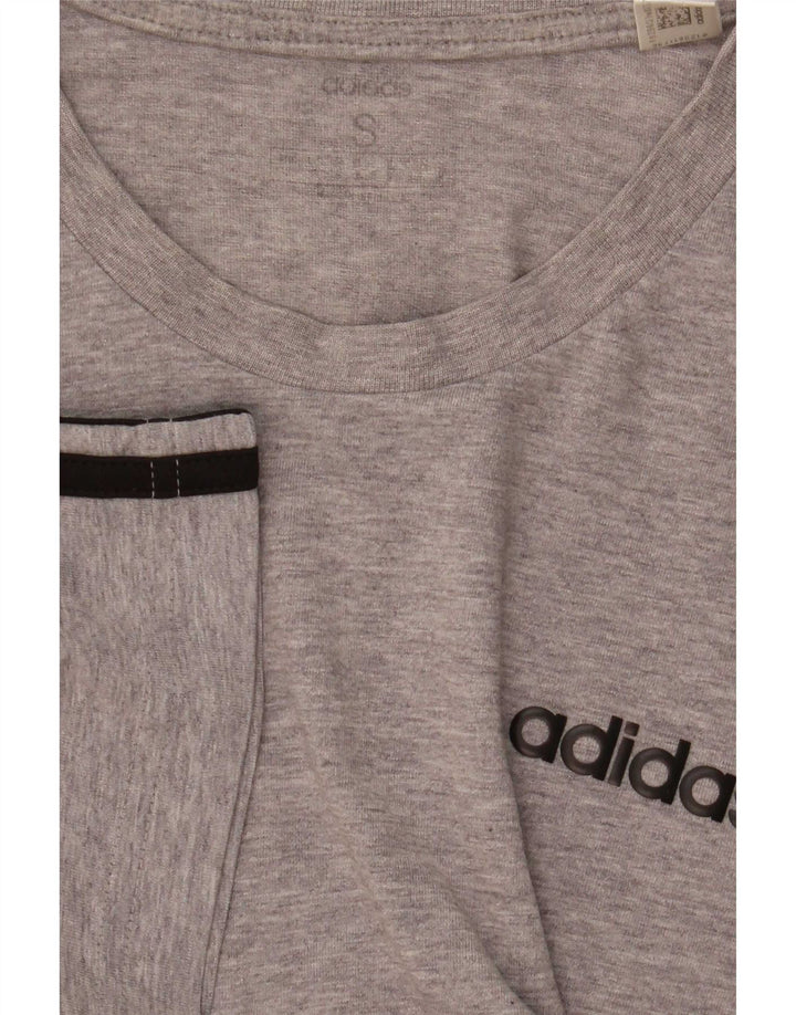 Adidas Mens T-Shirt Top Small Grey Striped