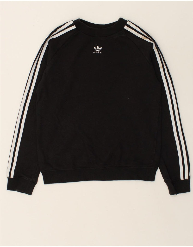 ADIDAS Womens Sweatshirt Jumper UK 10 Small Black Cotton | Vintage Adidas | Thrift | Second-Hand Adidas | Used Clothing | Messina Hembry 