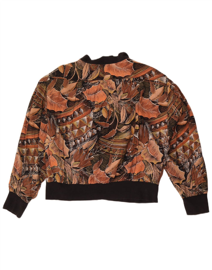 Vintage Womens Bomber Jacket EU 40 Medium Brown Floral