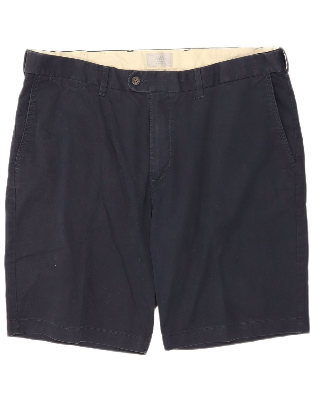 Marks & Spencer Mens Chino Shorts W42 2XL Navy Blue Cotton