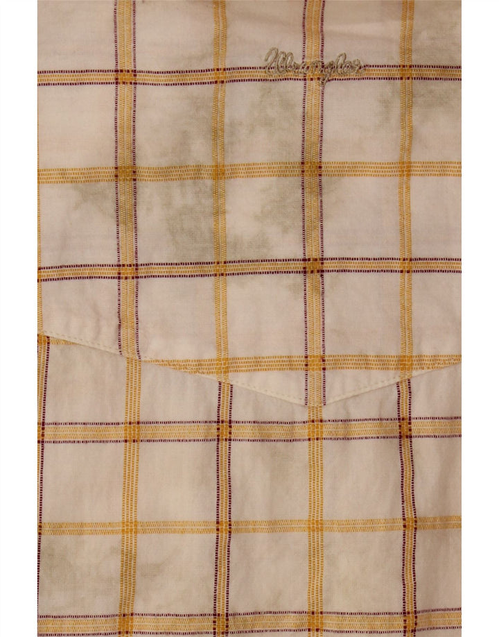 WRANGLER Mens Short Sleeve Shirt Medium White Check Cotton Vintage Wrangler and Second-Hand Wrangler from Messina Hembry 