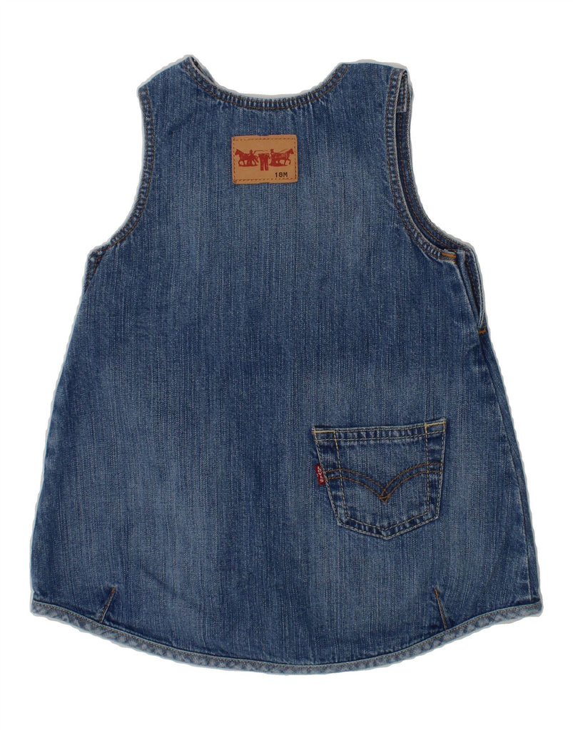 LEVI'S Baby Girls Sleeveless Denim Dress 12-18 Months Blue Cotton Vintage Levi's and Second-Hand Levi's from Messina Hembry 