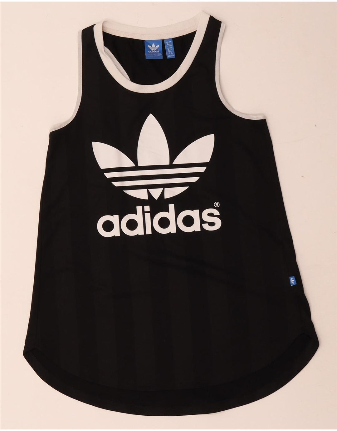 Adidas Womens Graphic Vest Top UK 8 Small Black Polyester