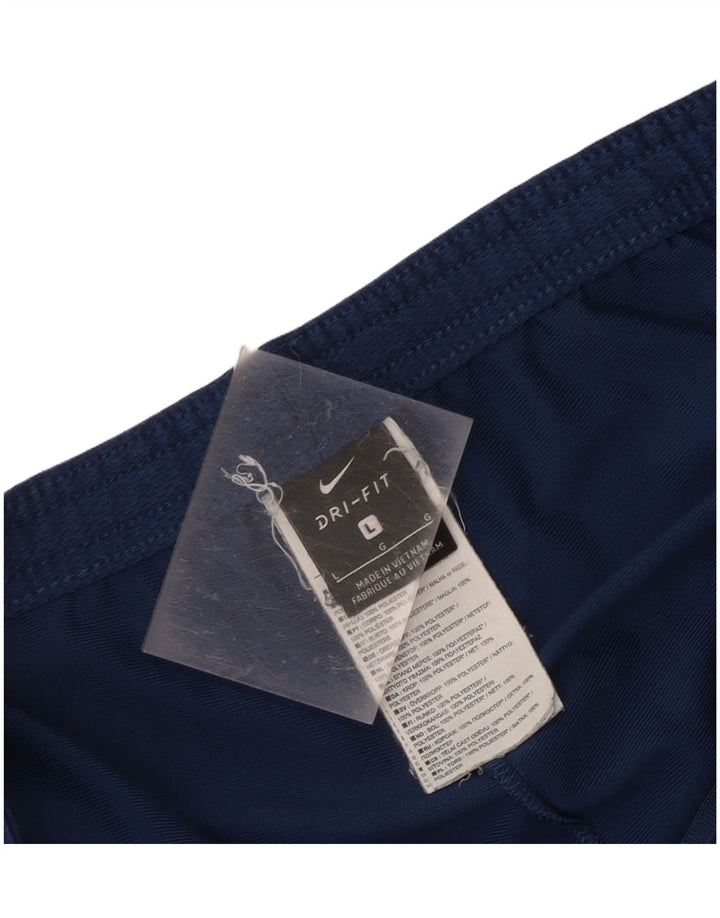Nike Mens Dri Fit Tracksuit Trousers Large  Navy Blue Colourblock Polyester