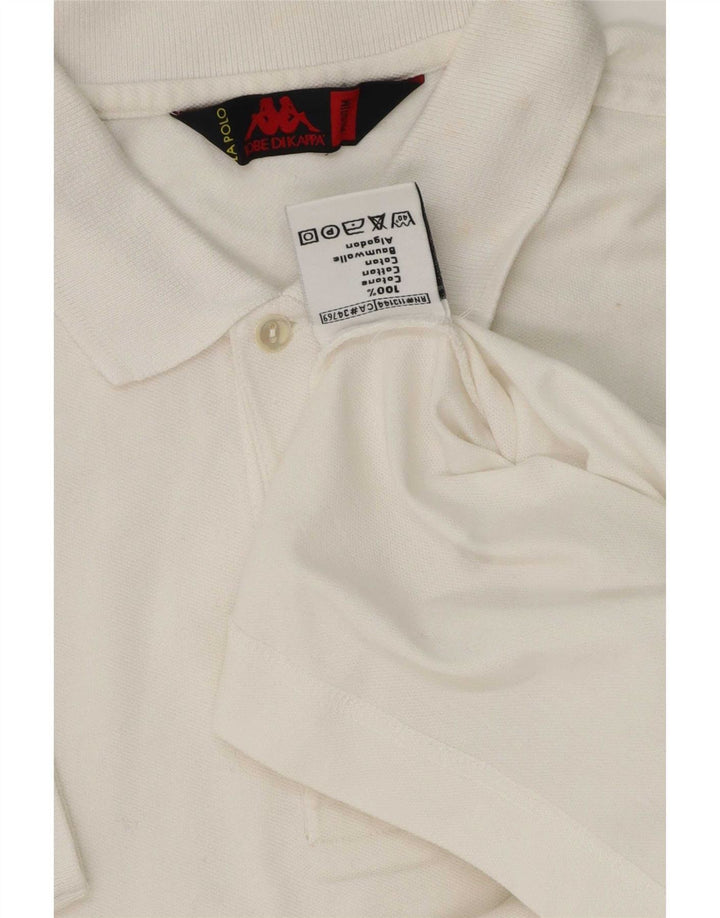 Kappa Mens Polo Shirt Medium White Cotton