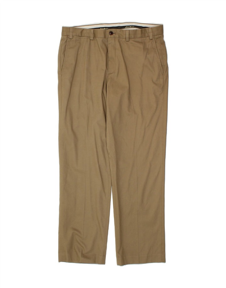 EDDIE BAUER Mens Straight Chino Trousers W36 L32 Beige Cotton Vintage Eddie Bauer and Second-Hand Eddie Bauer from Messina Hembry 