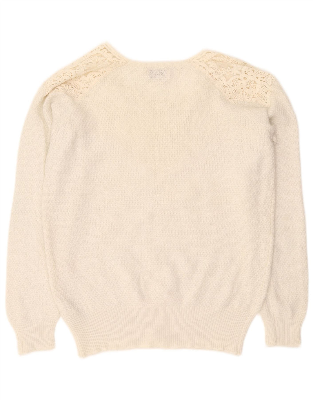 Marks & Spencer Womens Indigo Boat Neck Jumper Sweater UK 12 Medium White