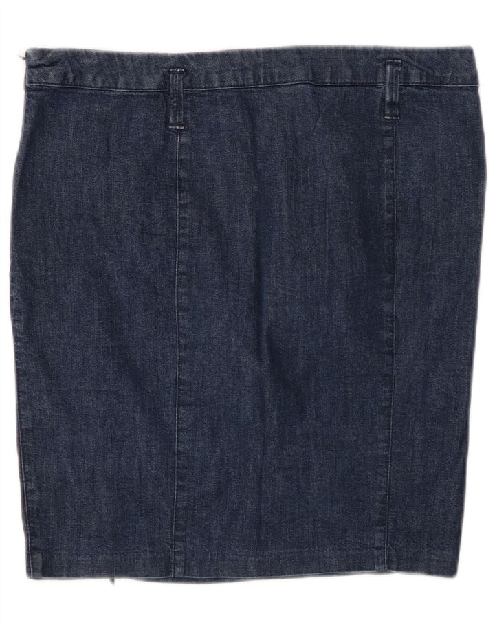 BENETTON Womens Denim Skirt IT 44 Medium W30  Navy Blue Cotton