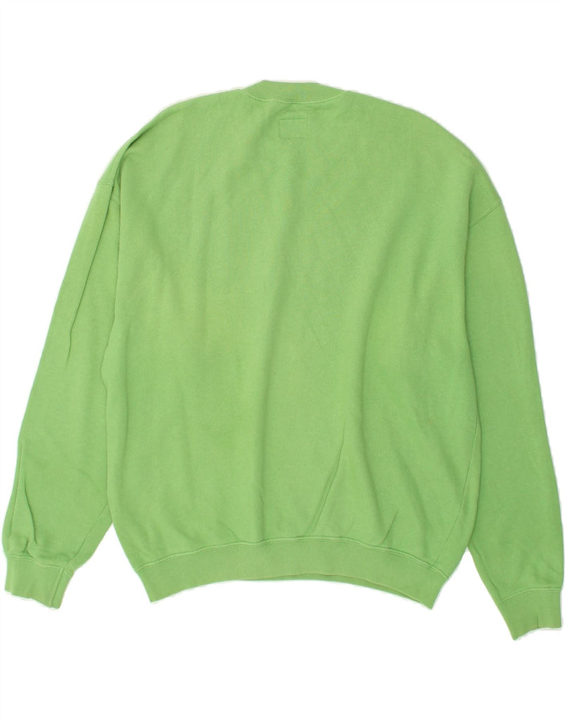 BENETTON Mens Graphic Crew Neck Jumper Sweater Large Green | Vintage Benetton | Thrift | Second-Hand Benetton | Used Clothing | Messina Hembry 