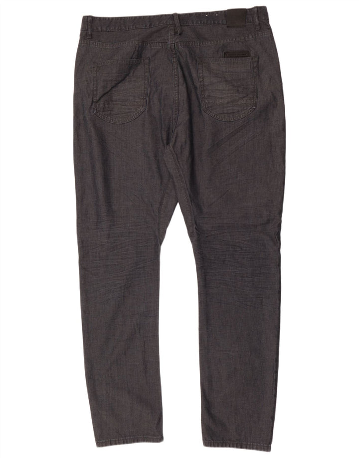 Dkny Mens Slim Casual Trousers W38 L33 Grey Cotton