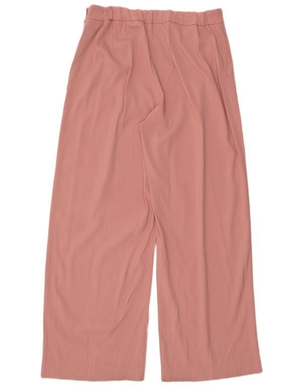 Marks & Spencer Womens High Waist Wide Leg Trousers UK 20 2XL W36 L33 Pink