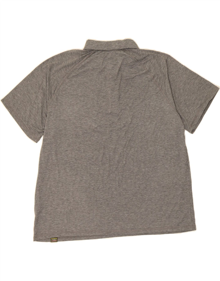 L.L.BEAN Mens Polo Shirt XL Grey Polyester Vintage L.L.Bean and Second-Hand L.L.Bean from Messina Hembry 