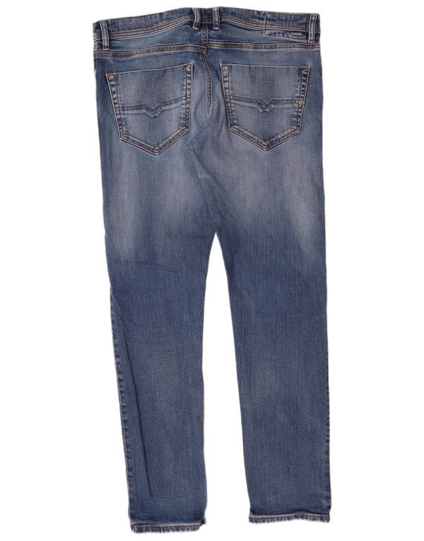 DIESEL Mens Tepphar Carrot Slim Jeans W34 L32 Blue Cotton
