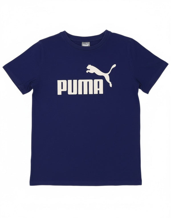Puma Boys Graphic T-Shirt Top 10-11 Years Medium Blue Cotton