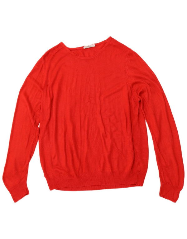 MARKS & SPENCER Womens Boat Neck Jumper Sweater UK 18 XL Red Acrylic