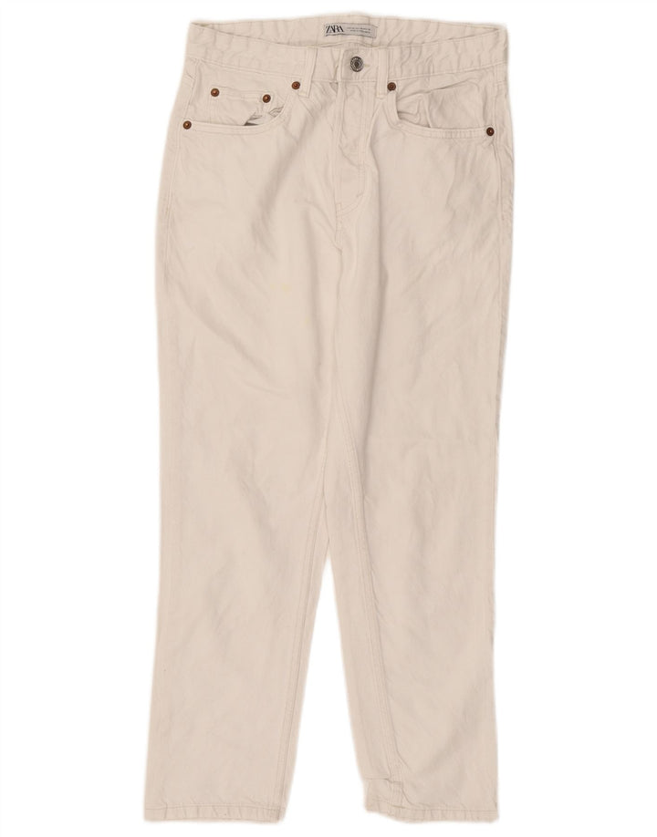 Zara Mens Straight Jeans EU 38 Small W30 L26 White Cotton