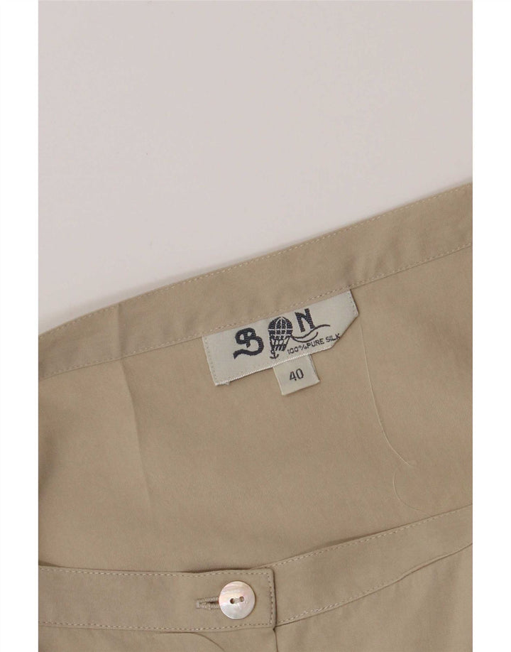 Blunauta Womens A-Line Skirt IT 40 Small W28 Beige Silk