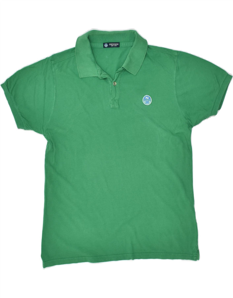 NORTH SAILS Mens Slim Polo Shirt Large Green Cotton | Vintage North Sails | Thrift | Second-Hand North Sails | Used Clothing | Messina Hembry 