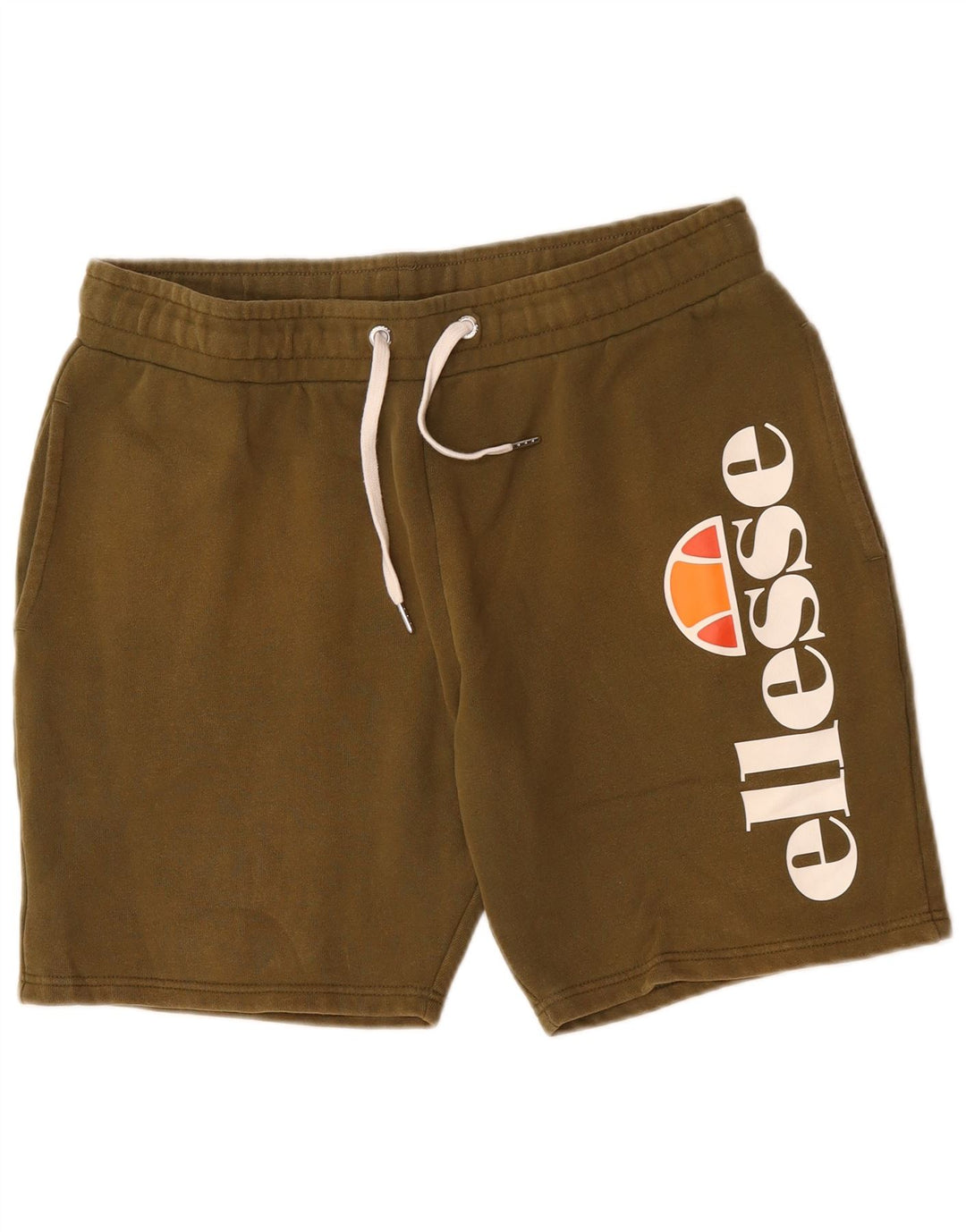 Ellesse Mens Graphic Sport Shorts Large Khaki Cotton