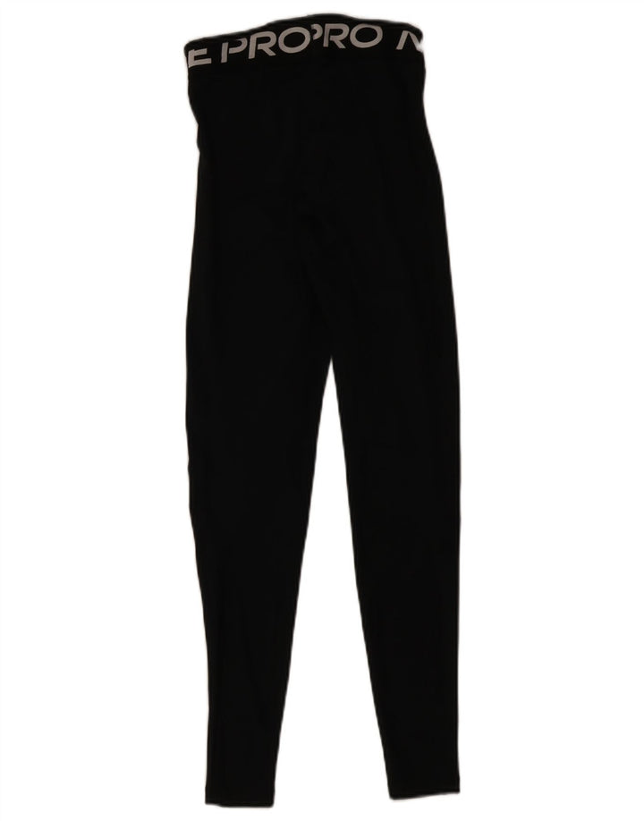 Nike Womens Dri Fit Graphic Leggings UK 4 XS Black Polyester