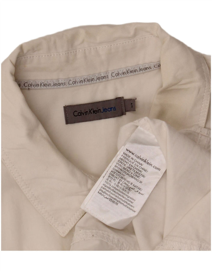 CALVIN KLEIN JEANS Womens Oversized Shirt UK 10 Small White Cotton
