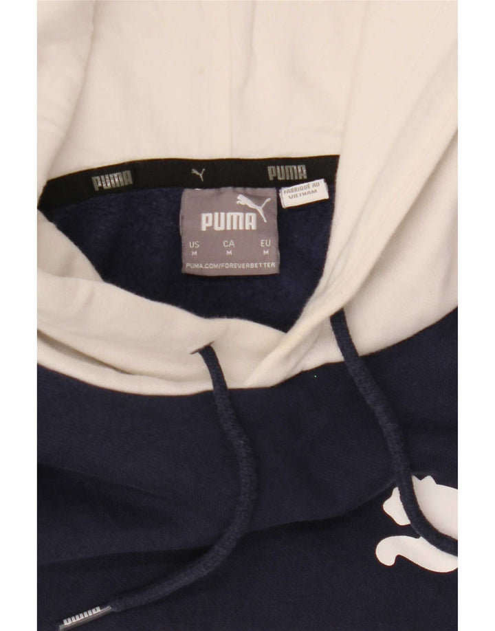 Puma Mens Graphic Hoodie Jumper Medium Navy Blue Colourblock