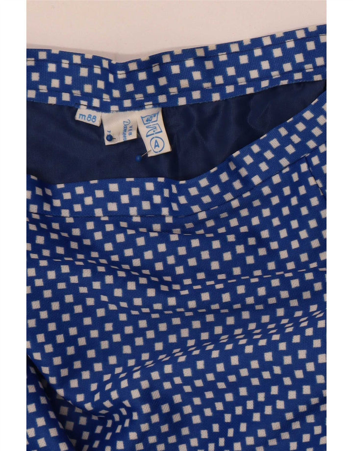 Vintage Womens Maxi Skirt W28 Medium Blue Geometric