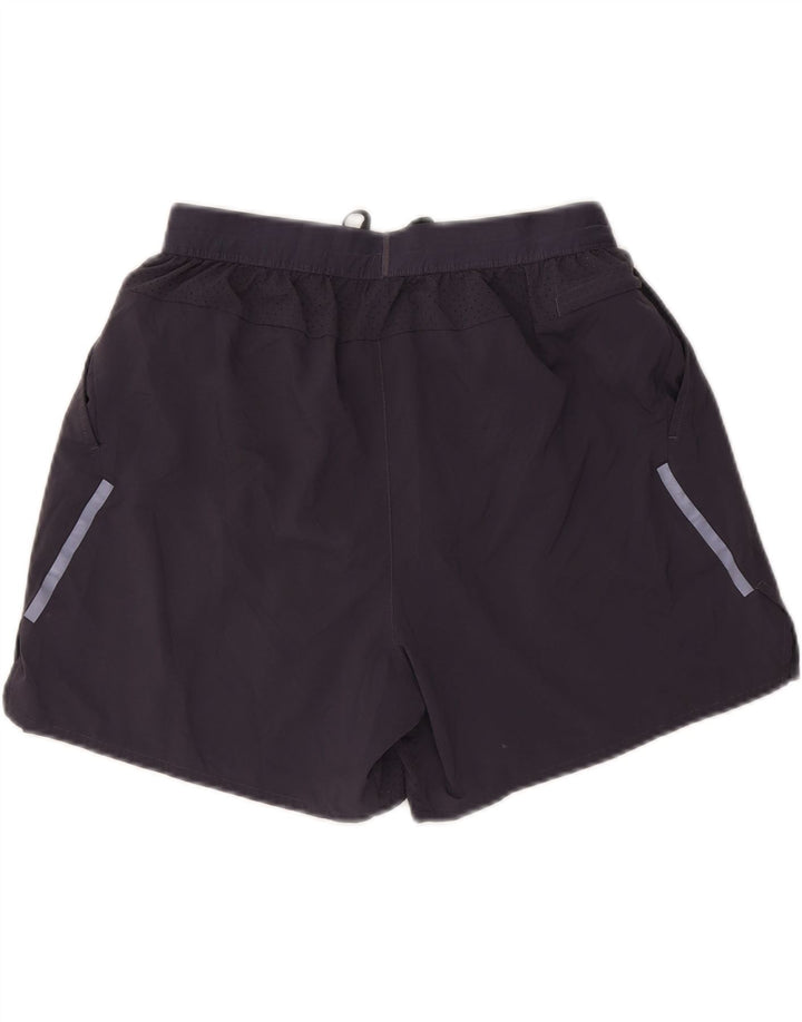 Nike Womens Dri Fit Sport Shorts UK 14 Large Navy Blue Polyester
