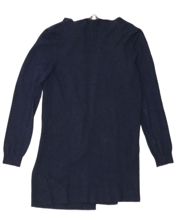 Marks & Spencer Womens Longline Open Cardigan Sweater UK 10 Small Navy Blue