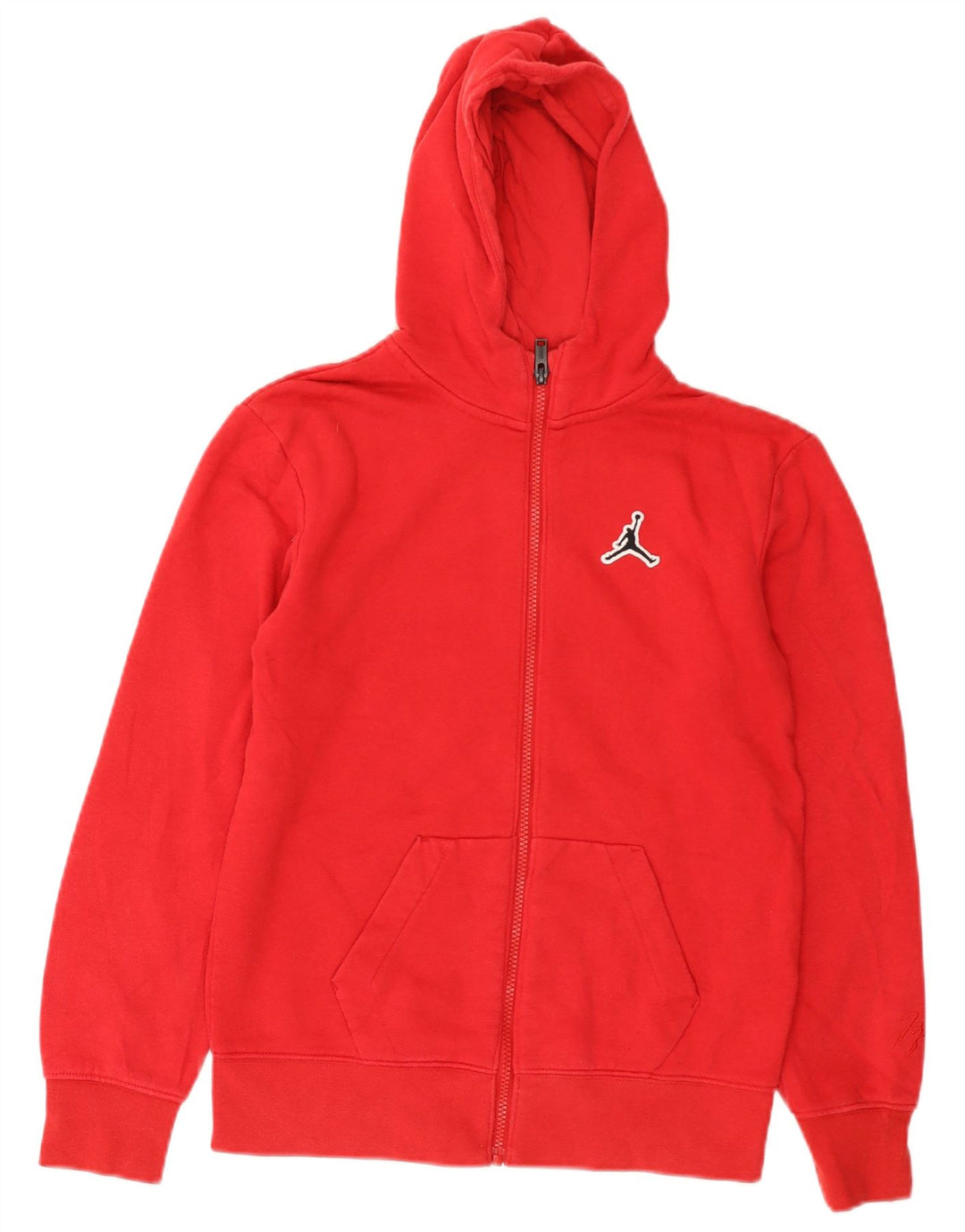 Jordan Boys Zip Hoodie Sweater 12-13 Years Large Red Cotton
