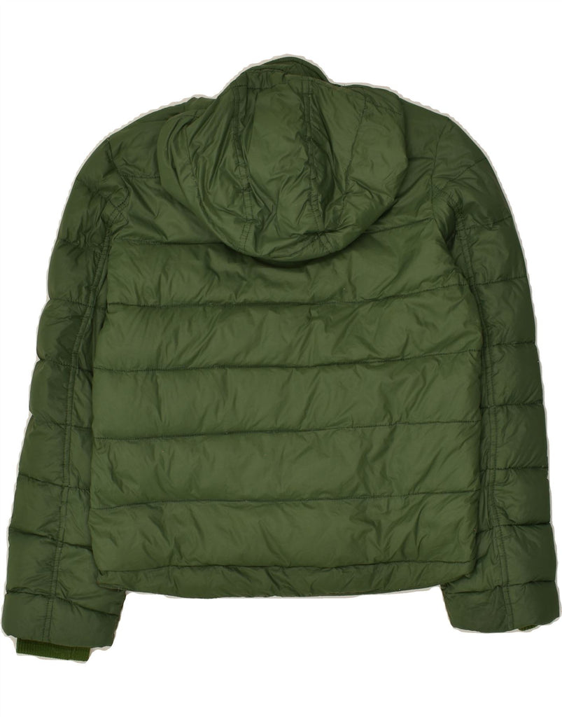 BOMBOOGIE Womens Hooded Padded Jacket UK 12 Medium Green Nylon | Vintage Bomboogie | Thrift | Second-Hand Bomboogie | Used Clothing | Messina Hembry 