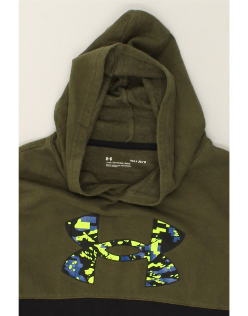 UNDER ARMOUR Boys Graphic Hoodie Jumper 15-16 Years Large Khaki | Vintage Under Armour | Thrift | Second-Hand Under Armour | Used Clothing | Messina Hembry 