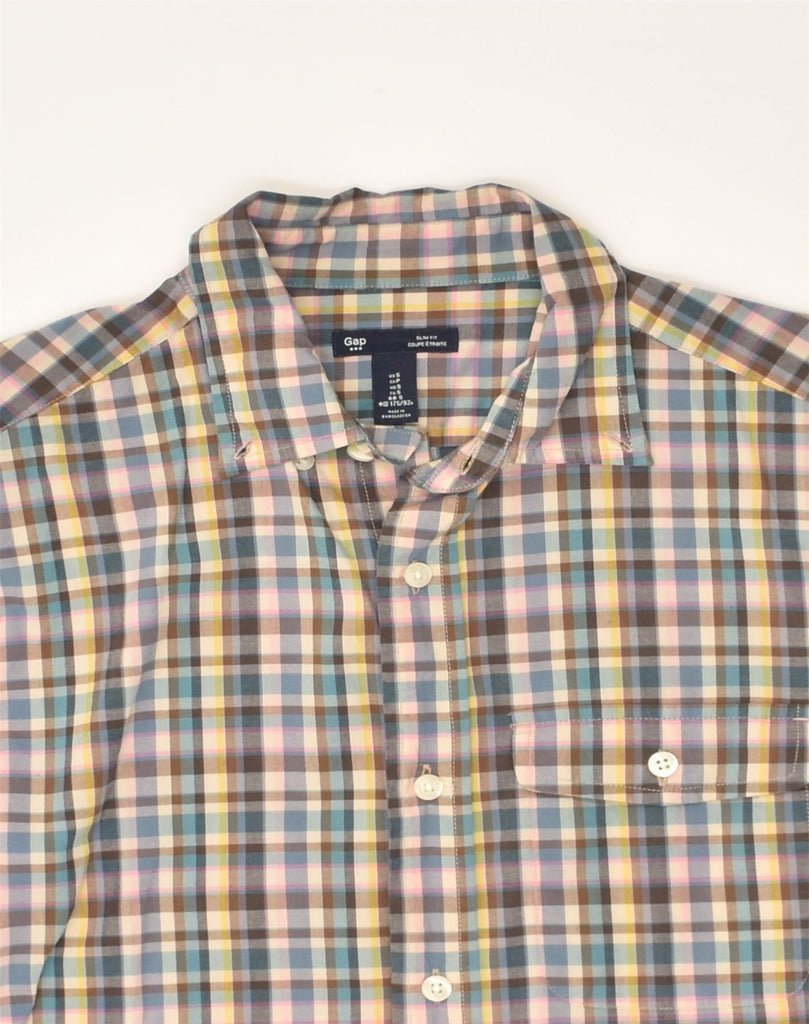 GAP Mens Slim Fit Shirt Small Multicoloured Check Cotton | Vintage Gap | Thrift | Second-Hand Gap | Used Clothing | Messina Hembry 