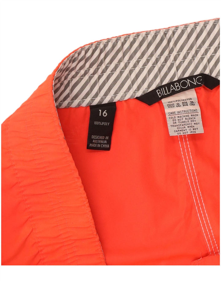 BILLABONG Womens Graphic Casual Shorts US 16 2XL W40  Orange Polyester