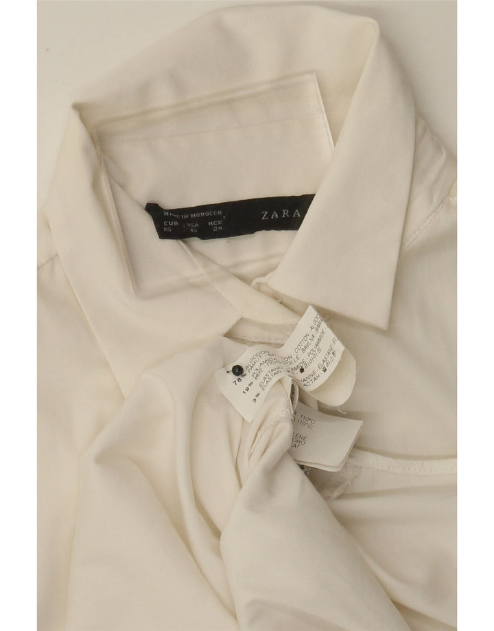 ZARA Womens Shirt UK 6 XS White Cotton