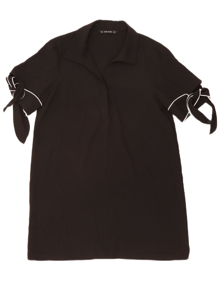 ZARA Womens Shift Dress UK 16 Large Black Polyester