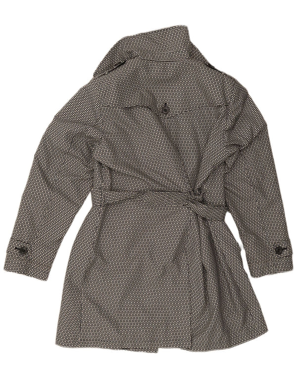 Marks & Spencer Womens Trench Coat UK 18 XL Black Geometric Polyester