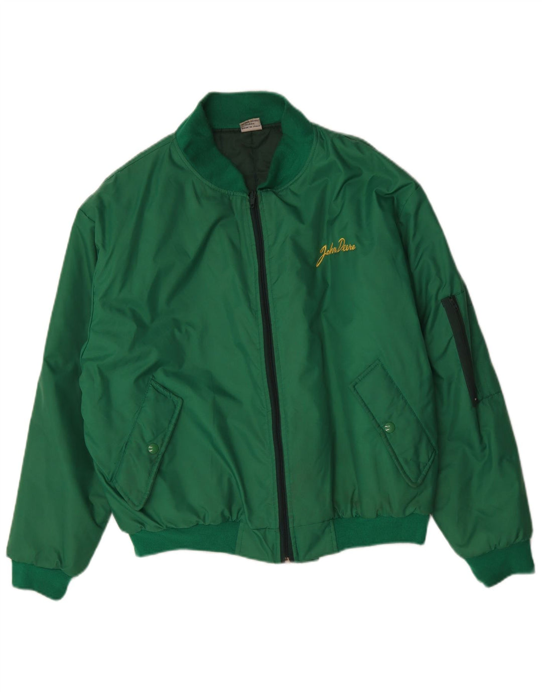 John Deere Mens Loose Fit Bomber Jacket UK 38 Medium Green Polyamide