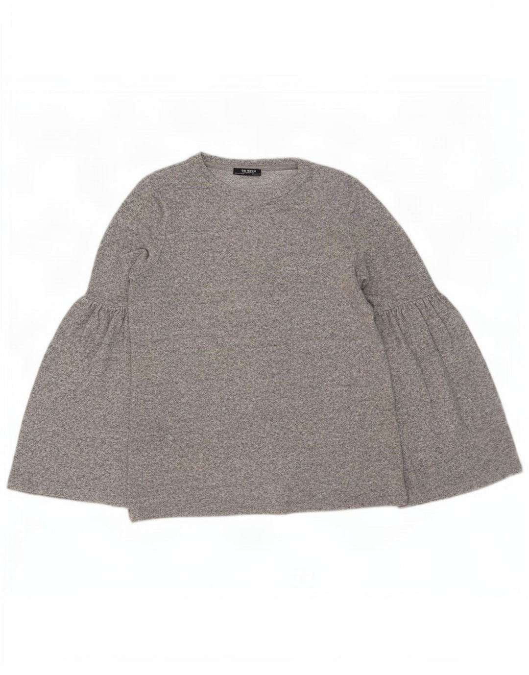 Zara Womens Trafaluc Top Long Sleeve UK 10 Small Grey Flecked