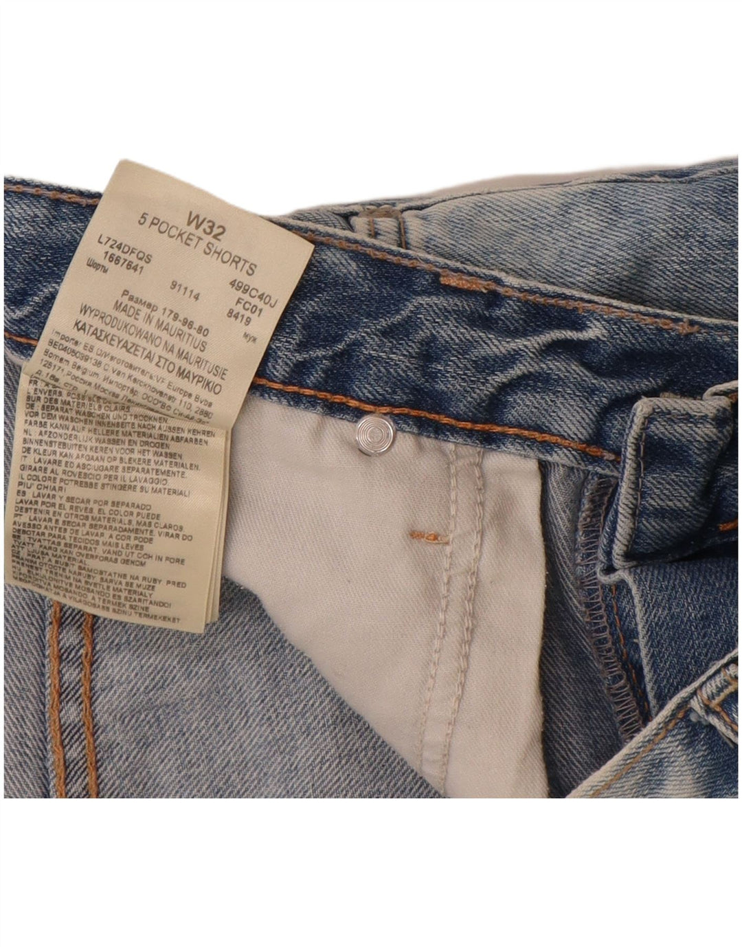 Lee Mens Denim Shorts W32 Medium Blue Cotton