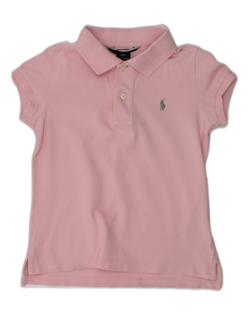 RALPH LAUREN Girls Polo Shirt 6-7 Years Small Pink Cotton | Vintage Ralph Lauren | Thrift | Second-Hand Ralph Lauren | Used Clothing | Messina Hembry 