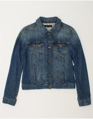 TOMMY HILFIGER Womens Crop Denim Jacket US 8 Medium Blue Cotton