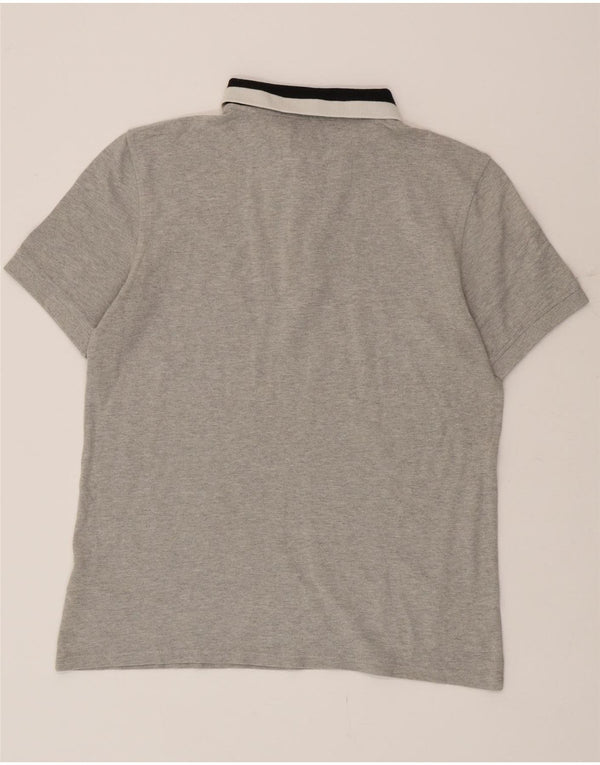 Barbour Mens Polo Shirt Large Grey Colourblock Cotton
